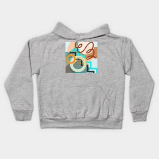 Modern Geometric Pattern Aqua Terracotta Style Kids Hoodie